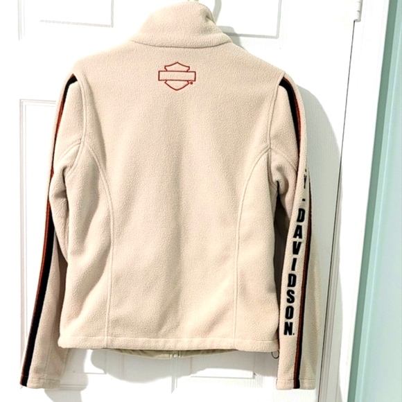 Vintage Harley Davidson Unisex Full-Zip Fleece Jacket with Writing Logo Size M - Picture 2 of 16